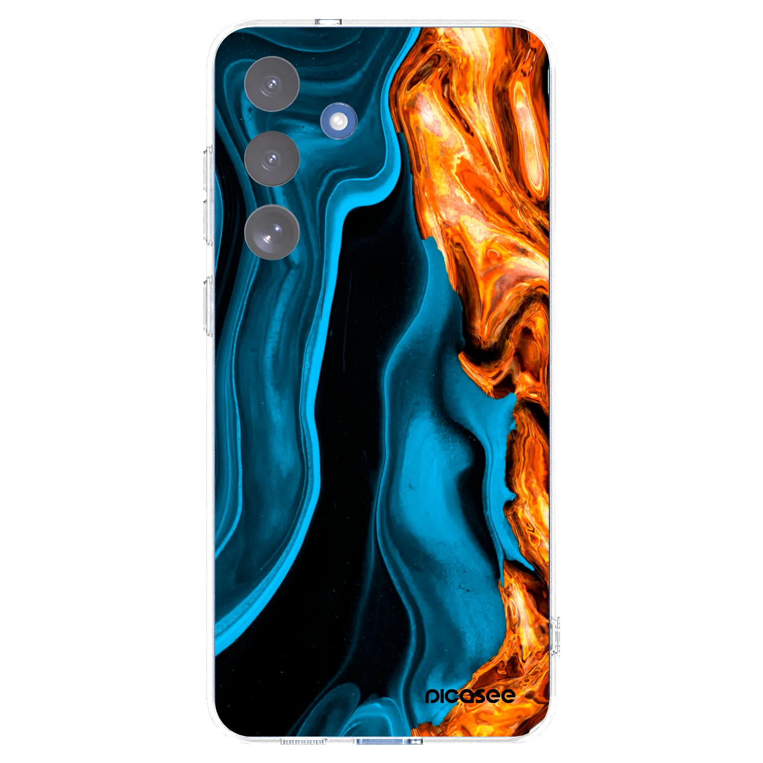 Picasee silikonový průhledný obal pro Samsung Galaxy S25 FE 5G - Gold blue