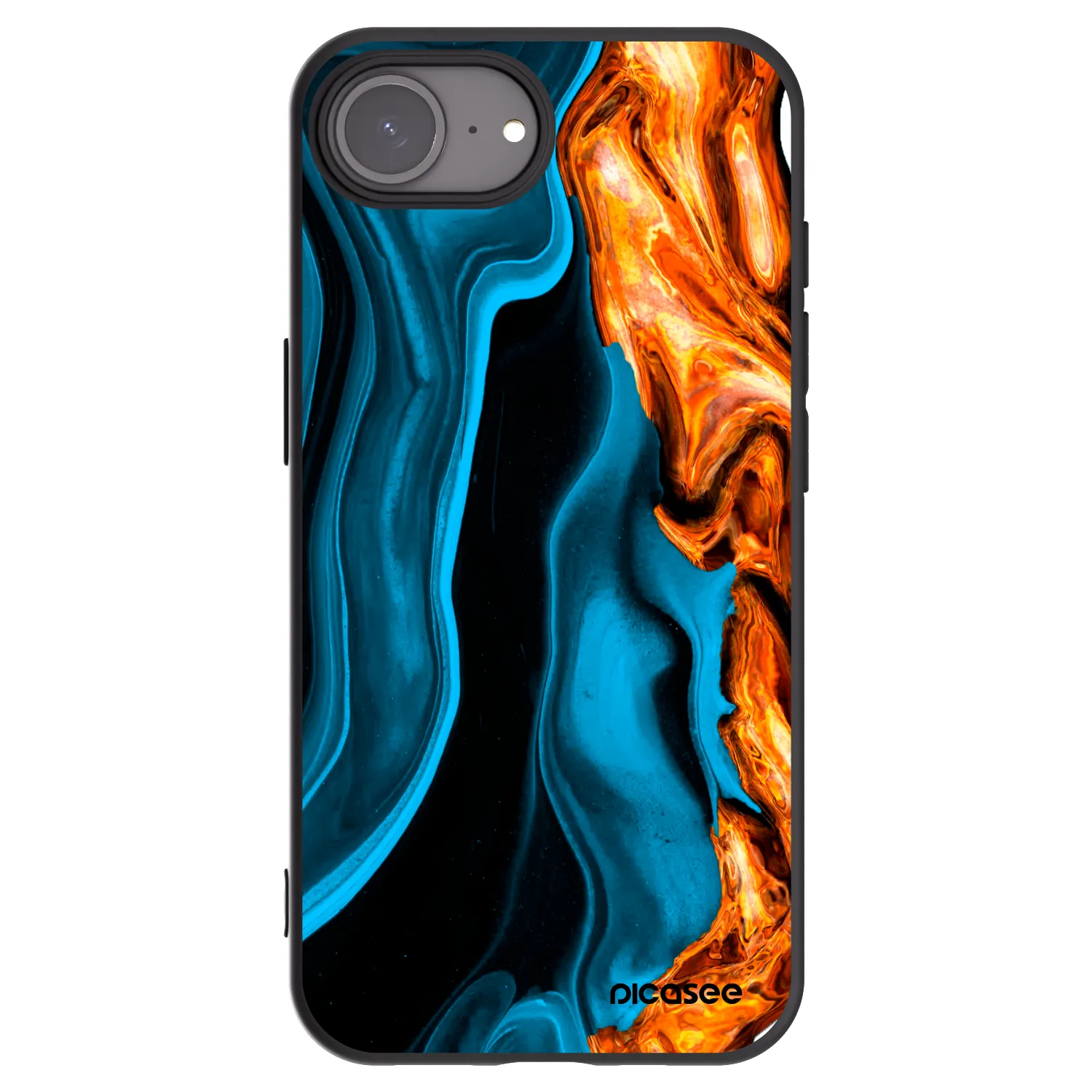 Picasee silikonový černý obal pro Apple iPhone 17e - Gold blue