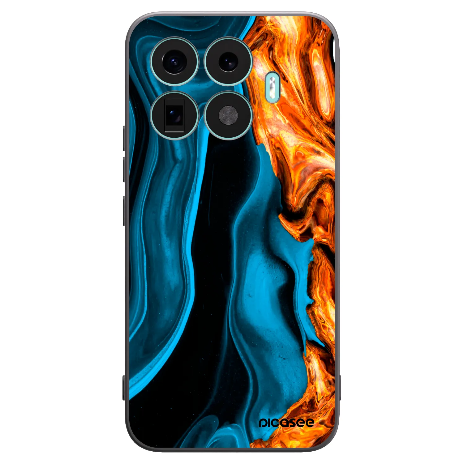 Picasee silikonový černý obal pro Xiaomi 17T Pro - Gold blue