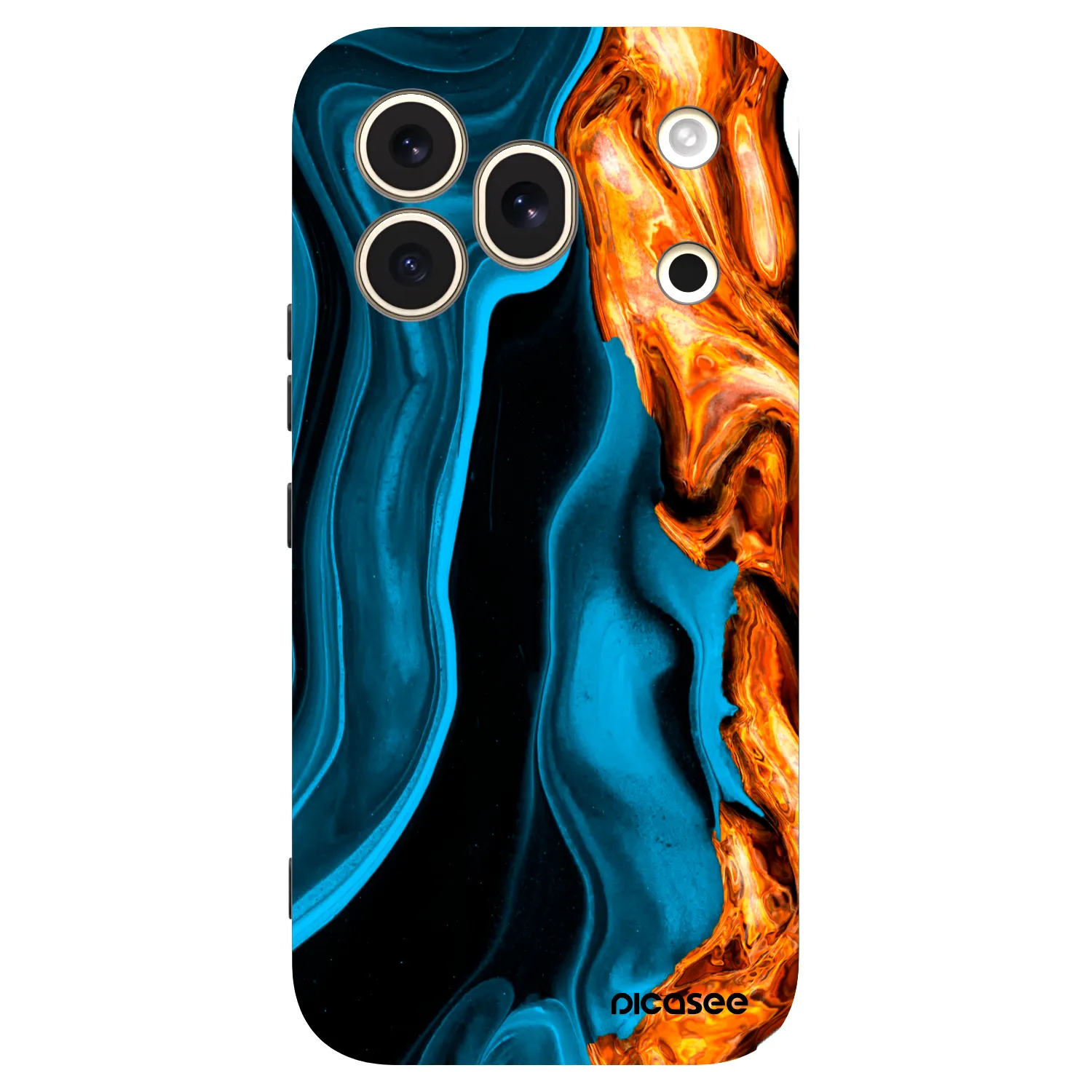 Picasee silikonový černý obal pro Honor 600 Pro - Gold blue