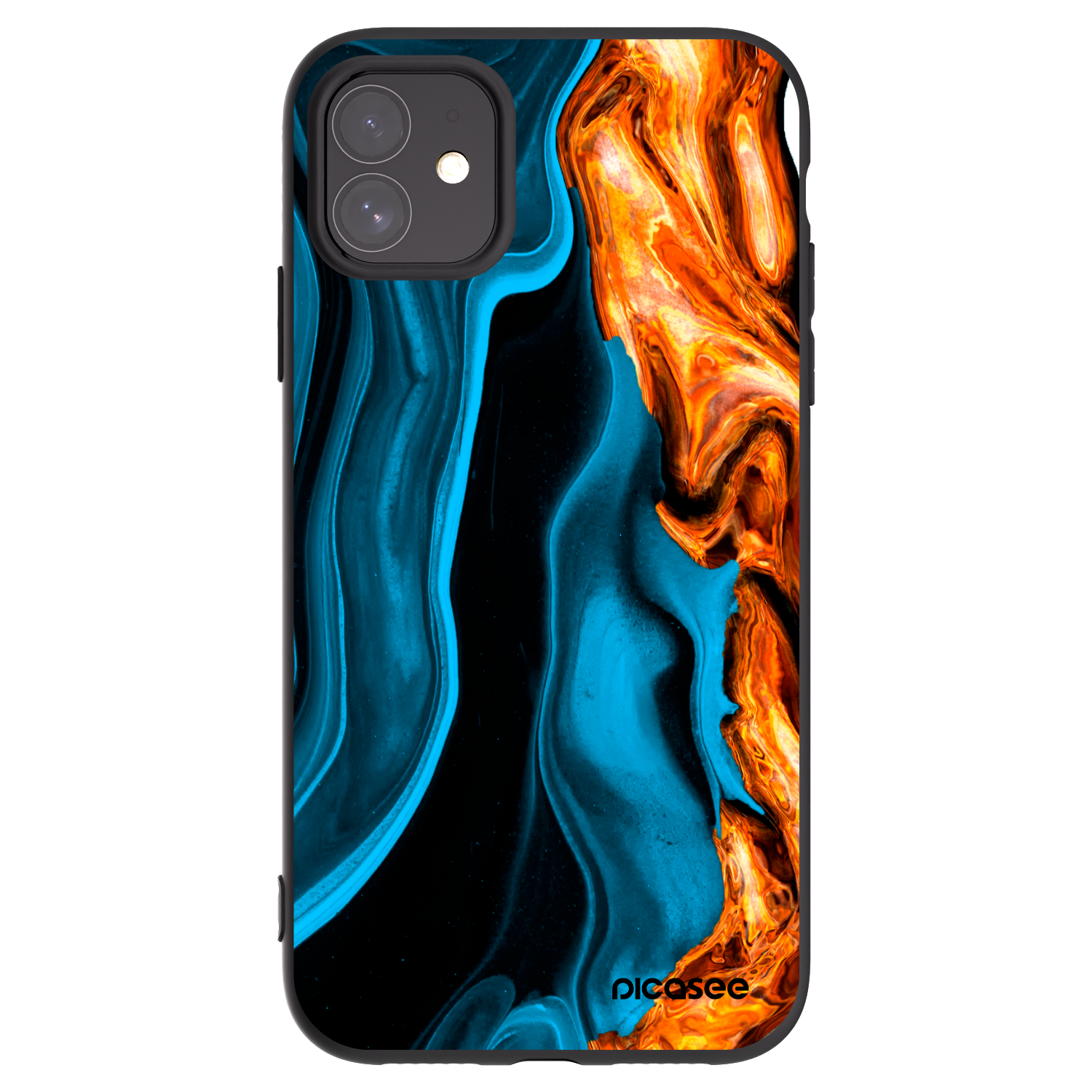 Picasee silikonový černý obal pro Apple iPhone 11 - Gold blue