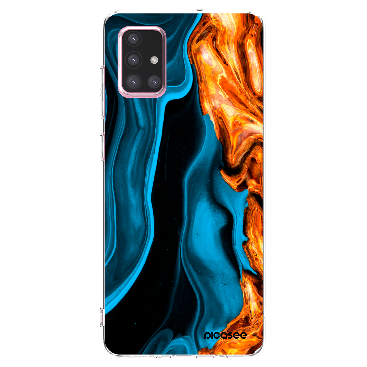 Picasee silikonový průhledný obal pro Samsung Galaxy A71 A715F - Gold blue