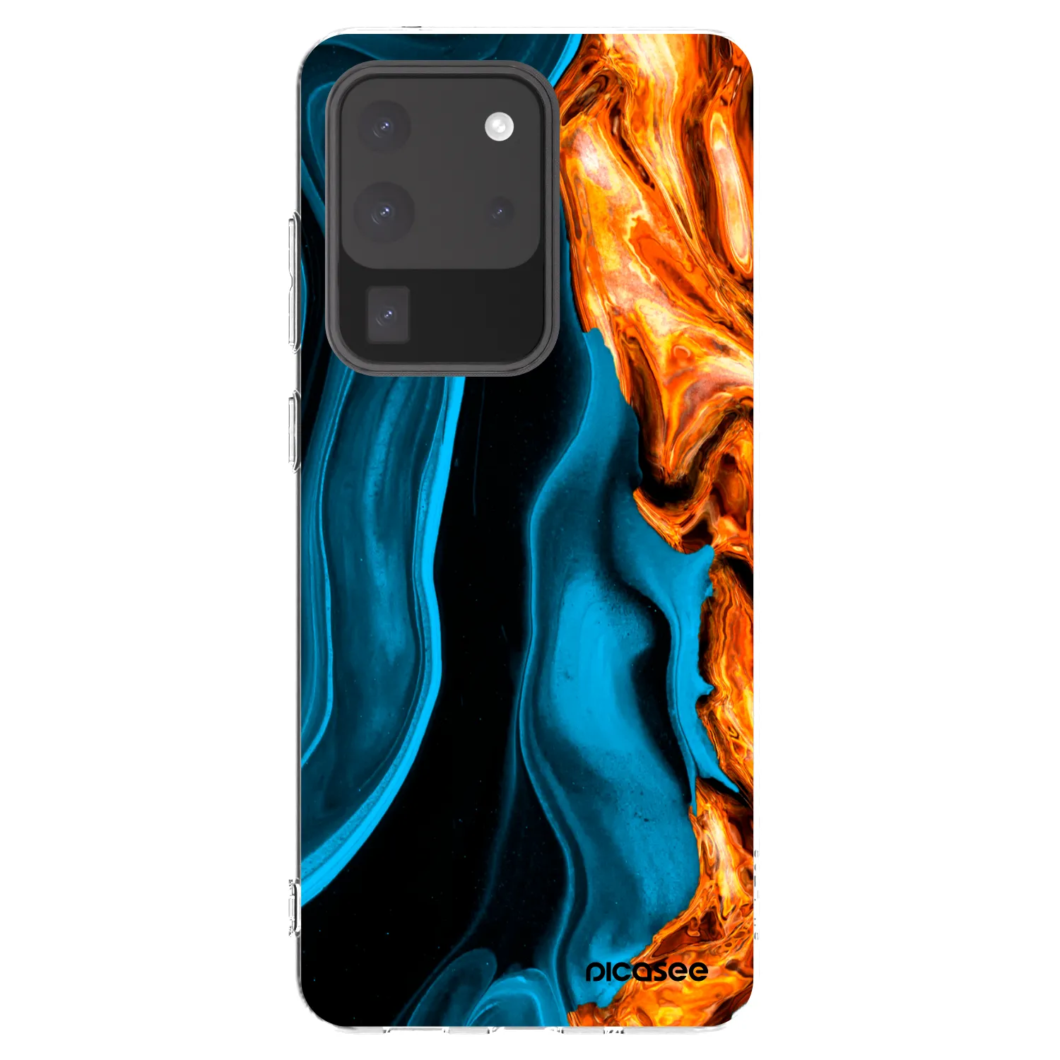 Picasee silikonový průhledný obal pro Samsung Galaxy S20 Ultra 5G G988F - Gold blue