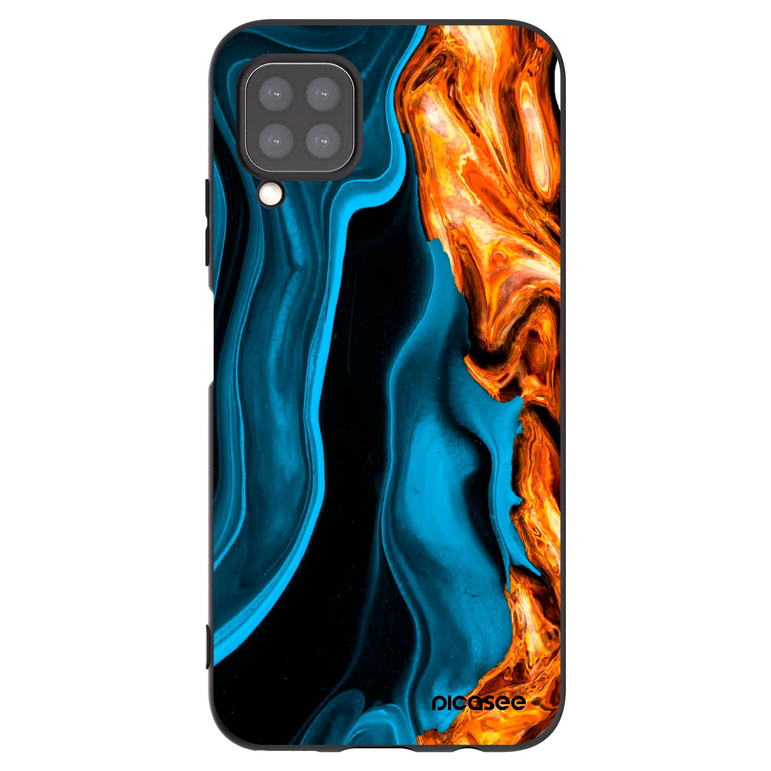 Picasee silikonový černý obal pro Huawei P40 Lite - Gold blue