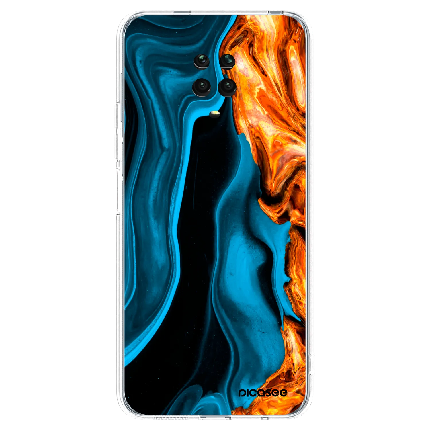 Picasee silikonový průhledný obal pro Xiaomi Redmi Note 9S - Gold blue