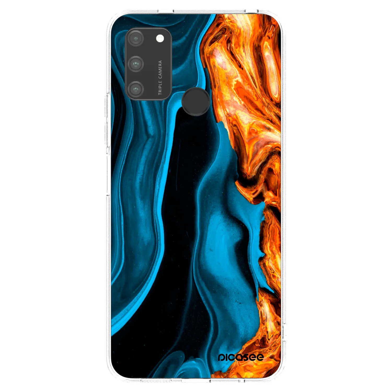 Picasee silikonový průhledný obal pro Honor 9A - Gold blue