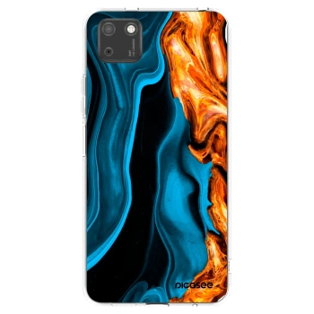 Picasee silikonový průhledný obal pro Huawei Y5P - Gold blue