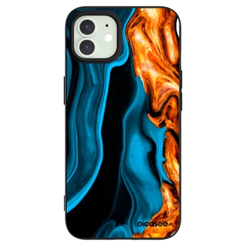 Picasee silikonový černý obal pro Apple iPhone 12 - Gold blue
