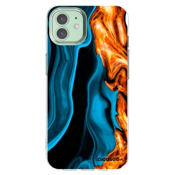 Picasee silikonový průhledný obal pro Apple iPhone 12 - Gold blue