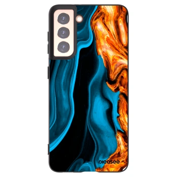 Picasee silikonový černý obal pro Samsung Galaxy S21 5G G991B - Gold blue