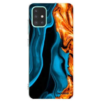 Picasee silikonový průhledný obal pro Samsung Galaxy M31s - Gold blue