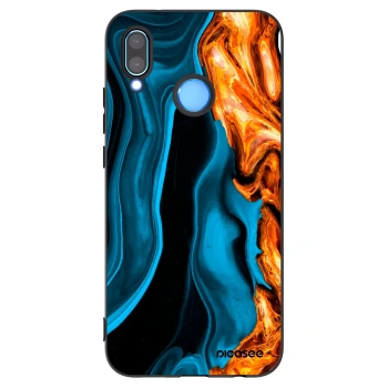 Picasee silikonový černý obal pro Huawei P20 Lite - Gold blue