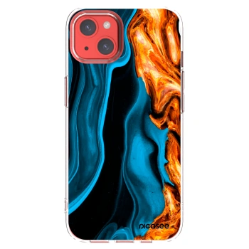 Picasee silikonový průhledný obal pro Apple iPhone 13 - Gold blue