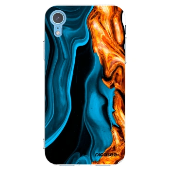 Picasee silikonový průhledný obal pro Apple iPhone XR - Gold blue