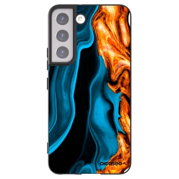 Picasee silikonový černý obal pro Samsung Galaxy S22 5G - Gold blue