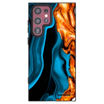 Picasee silikonový černý obal pro Samsung Galaxy S22 Ultra 5G - Gold blue