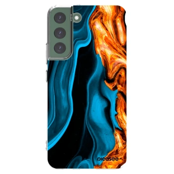 Picasee silikonový průhledný obal pro Samsung Galaxy S22+ 5G - Gold blue