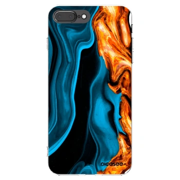 Picasee silikonový průhledný obal pro Apple iPhone 8 Plus - Gold blue
