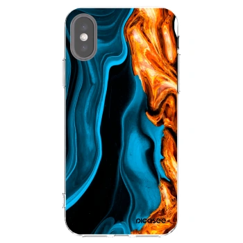 Picasee silikonový průhledný obal pro Apple iPhone X/XS - Gold blue