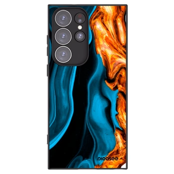 Picasee silikonový černý obal pro Samsung Galaxy S23 Ultra 5G - Gold blue