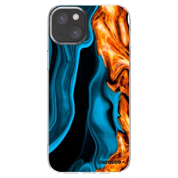 Picasee silikonový průhledný obal pro Apple iPhone 15 Plus - Gold blue