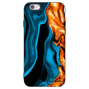 Picasee silikonový černý obal pro Apple iPhone 6/6S - Gold blue