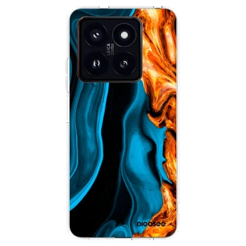 Picasee silikonový průhledný obal pro Xiaomi 14 Pro - Gold blue