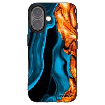 Picasee silikonový černý obal pro Apple iPhone 16 - Gold blue