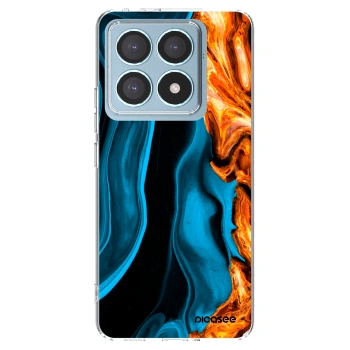 Picasee silikonový průhledný obal pro Xiaomi 14T Pro - Gold blue