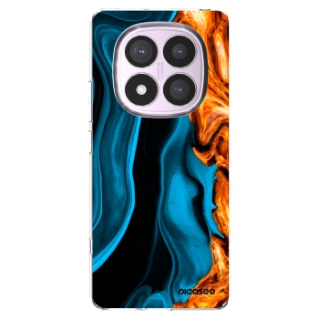 Picasee silikonový průhledný obal pro Xiaomi Redmi Note 14 Pro 5G - Gold blue