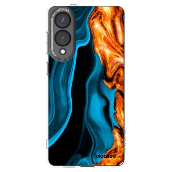 Picasee silikonový průhledný obal pro Samsung Galaxy S25 Edge 5G - Gold blue