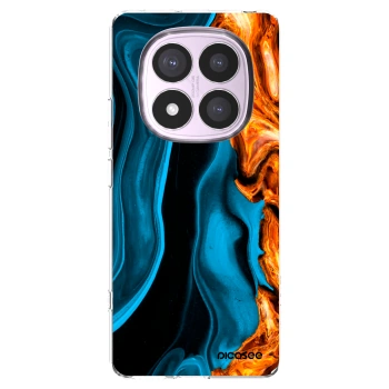 Picasee silikonový průhledný obal pro Xiaomi Redmi Note 14 Pro 4G - Gold blue