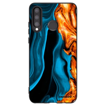 Picasee silikonový černý obal pro Huawei P30 Lite - Gold blue