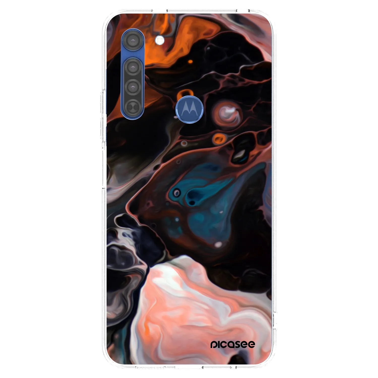 Picasee silikonový průhledný obal pro Motorola Moto G8 - Cream
