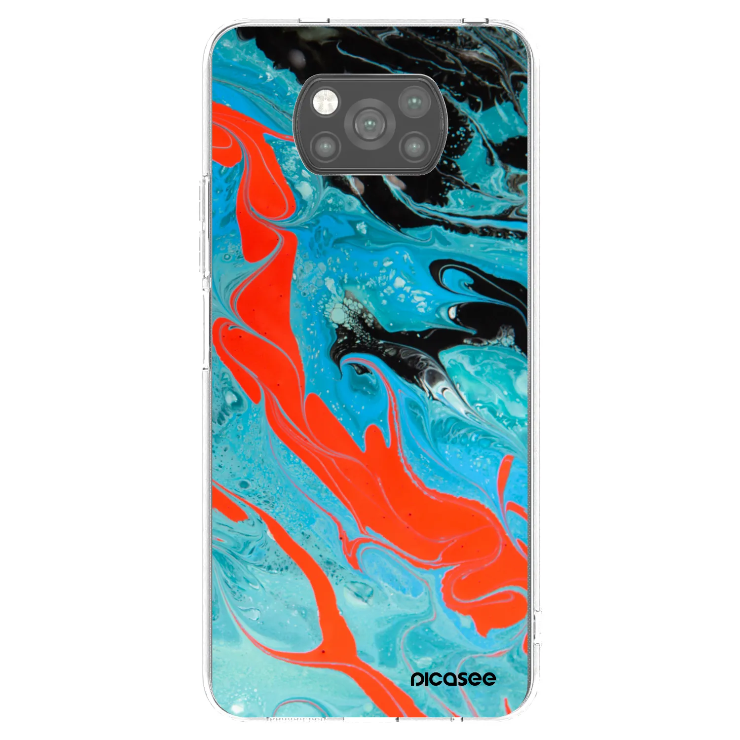 Picasee silikonový černý obal pro Xiaomi Poco X3 - Blue Magma