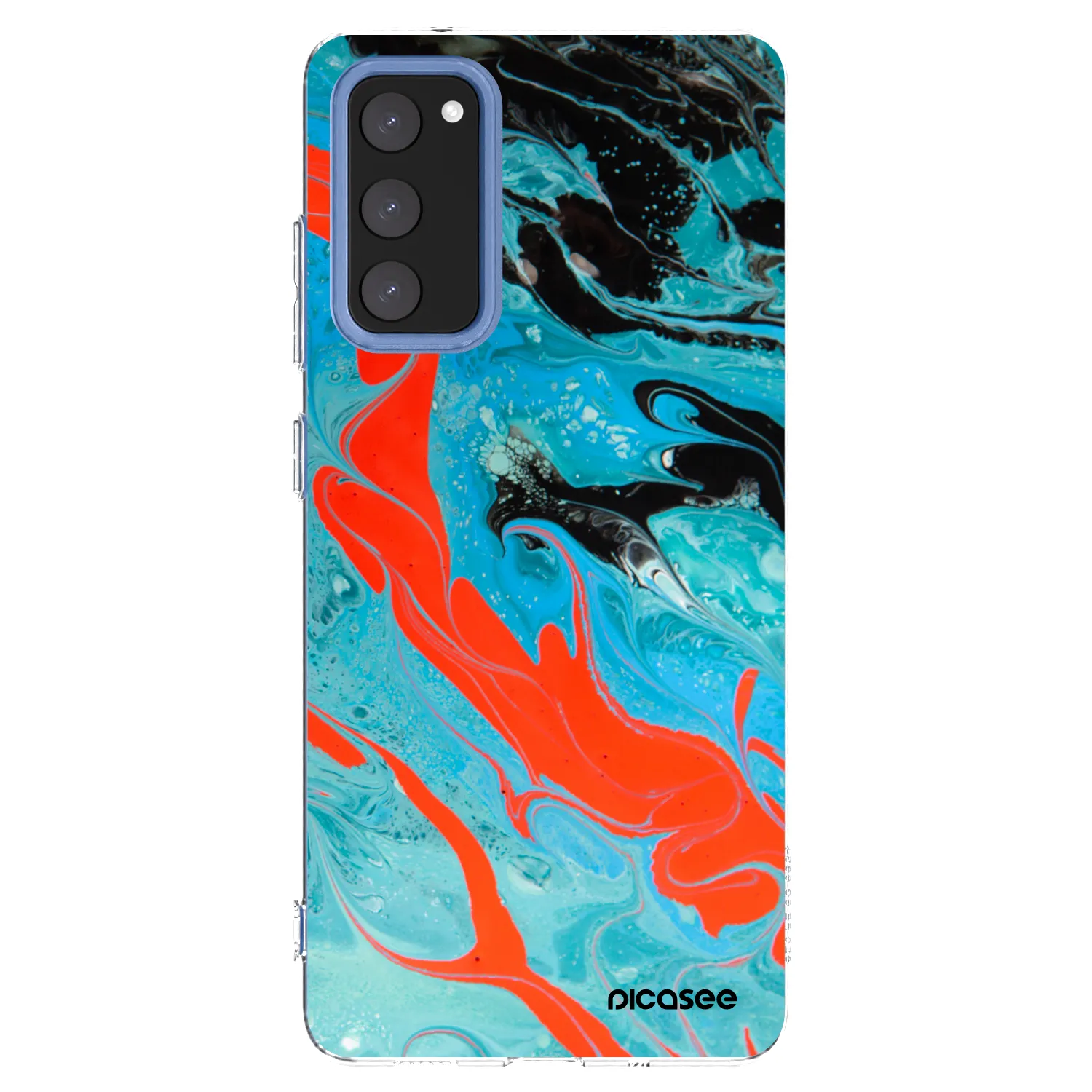 Picasee silikonový průhledný obal pro Samsung Galaxy S20 FE - Blue Magma