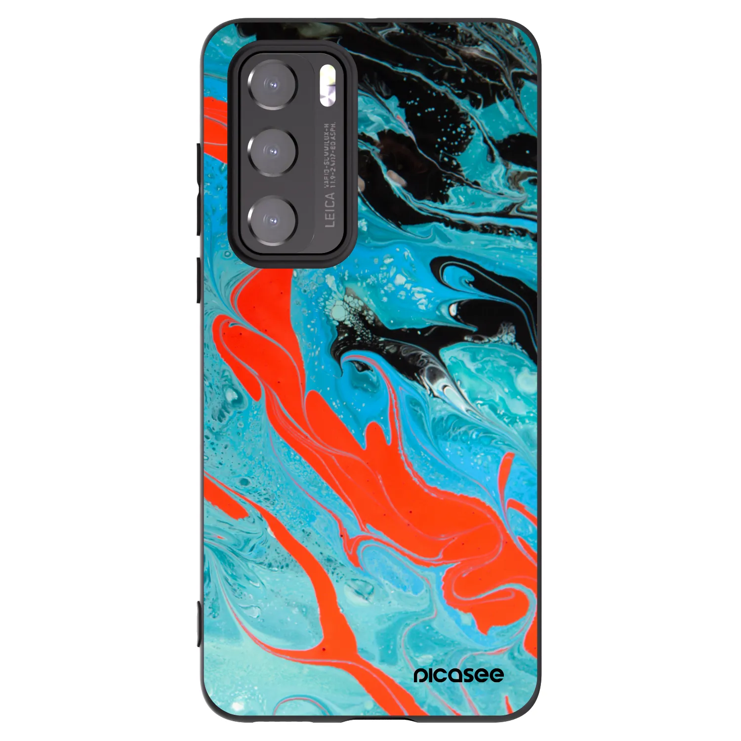 Picasee silikonový černý obal pro Huawei P40 - Blue Magma