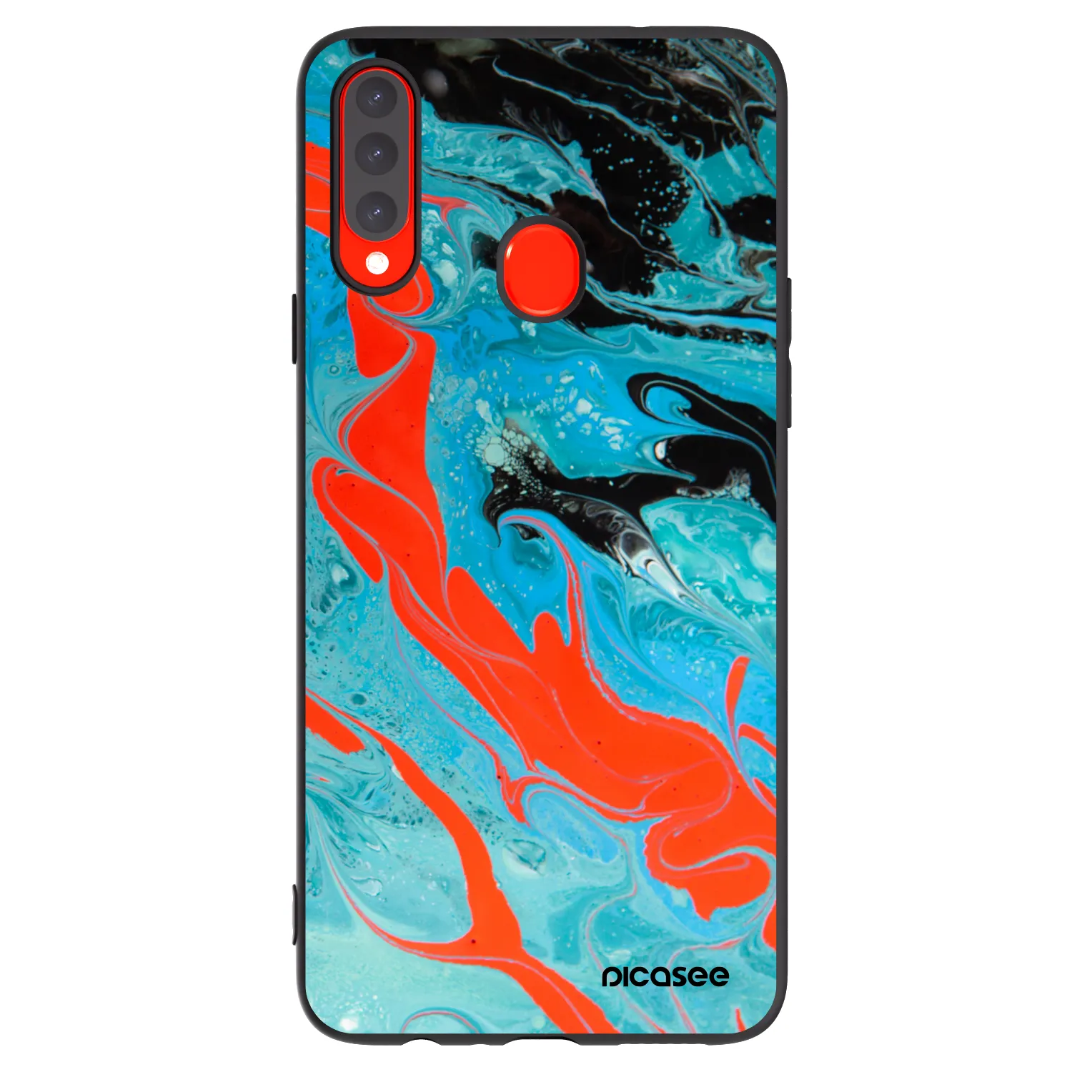 Picasee silikonový černý obal pro Samsung Galaxy A20s - Blue Magma