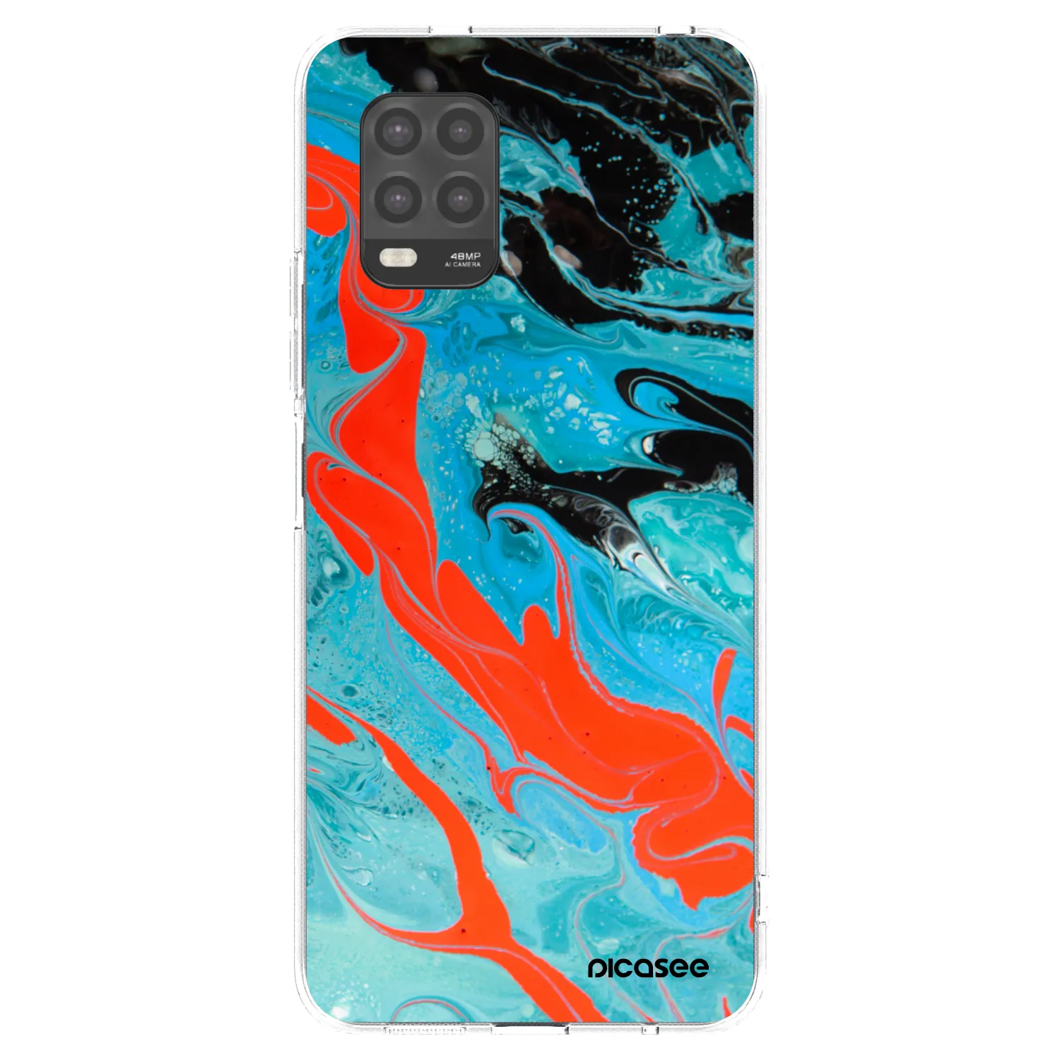 Picasee silikonový průhledný obal pro Xiaomi Mi 10 Lite - Blue Magma