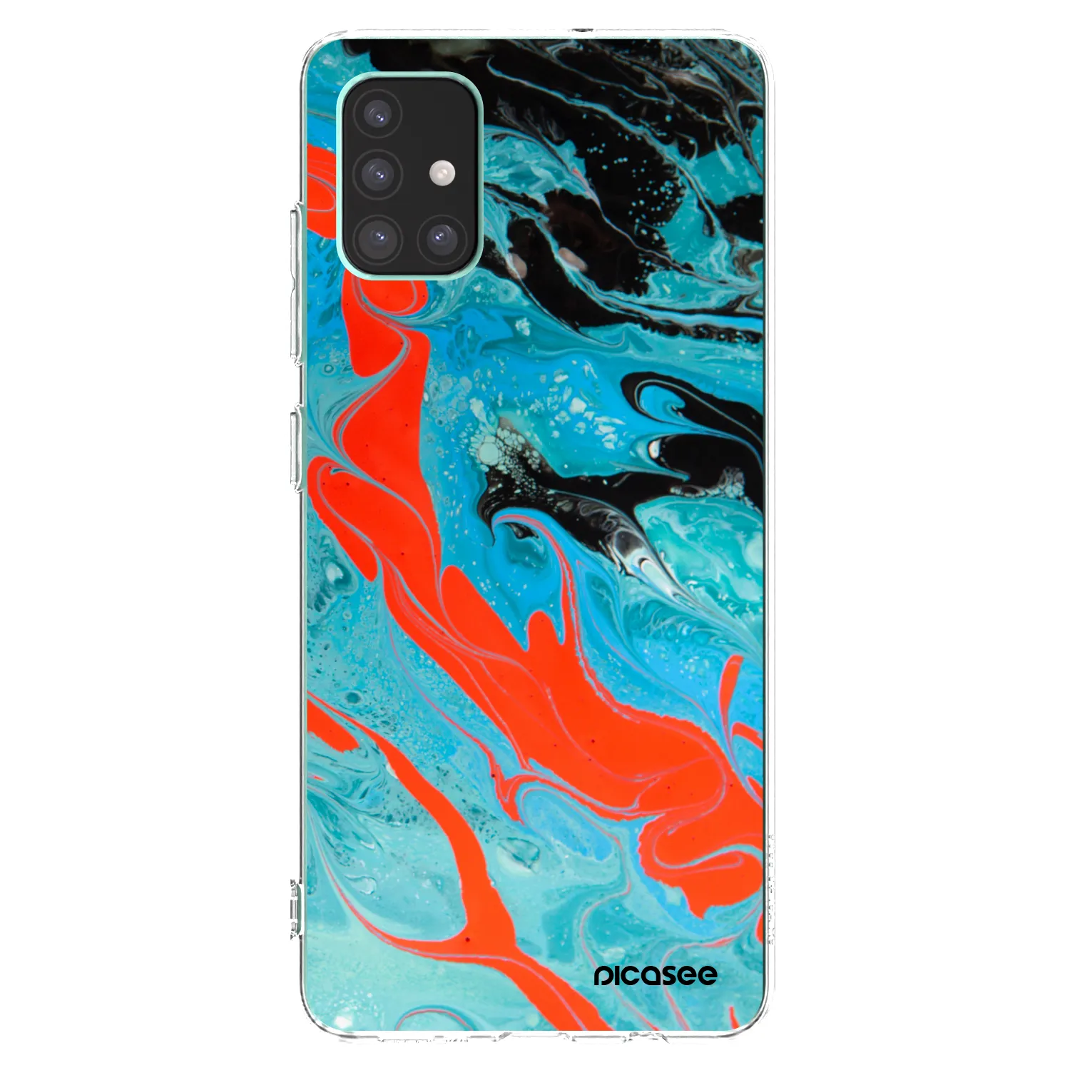 Picasee silikonový průhledný obal pro Samsung Galaxy M51 M515F - Blue Magma