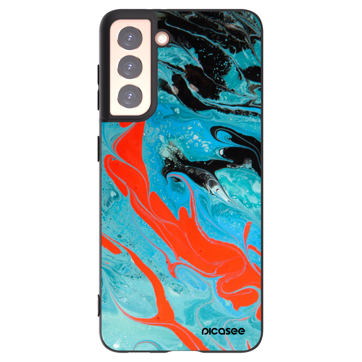 Picasee silikonový černý obal pro Samsung Galaxy S21 5G G991B - Blue Magma