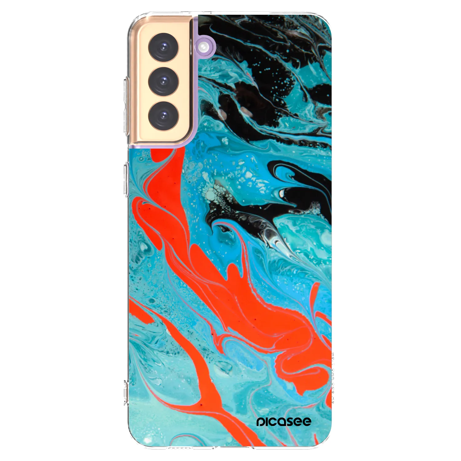 Picasee silikonový průhledný obal pro Samsung Galaxy S21+ 5G G996F - Blue Magma