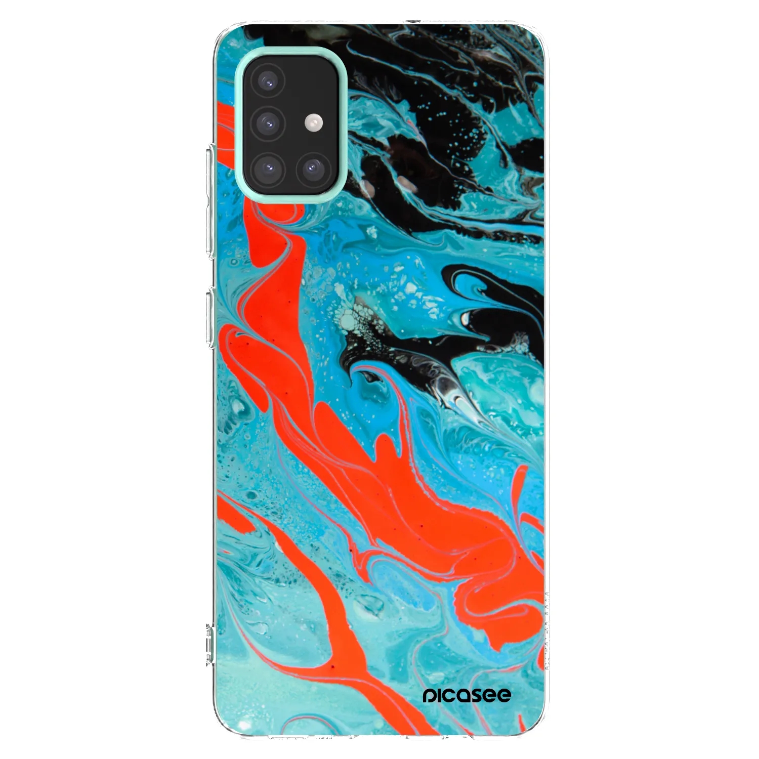 Picasee silikonový průhledný obal pro Samsung Galaxy M31s - Blue Magma
