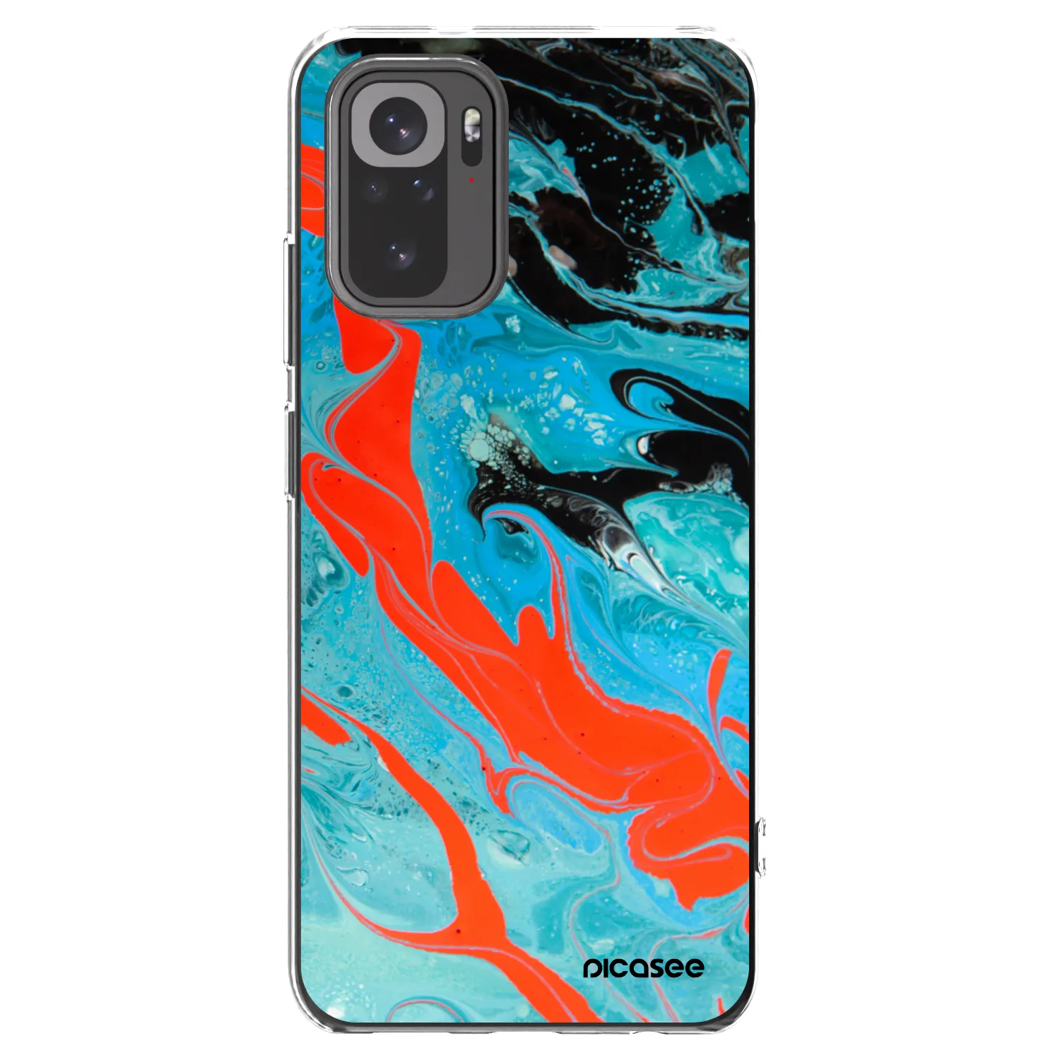 Picasee silikonový průhledný obal pro Xiaomi Redmi Note 10 - Blue Magma