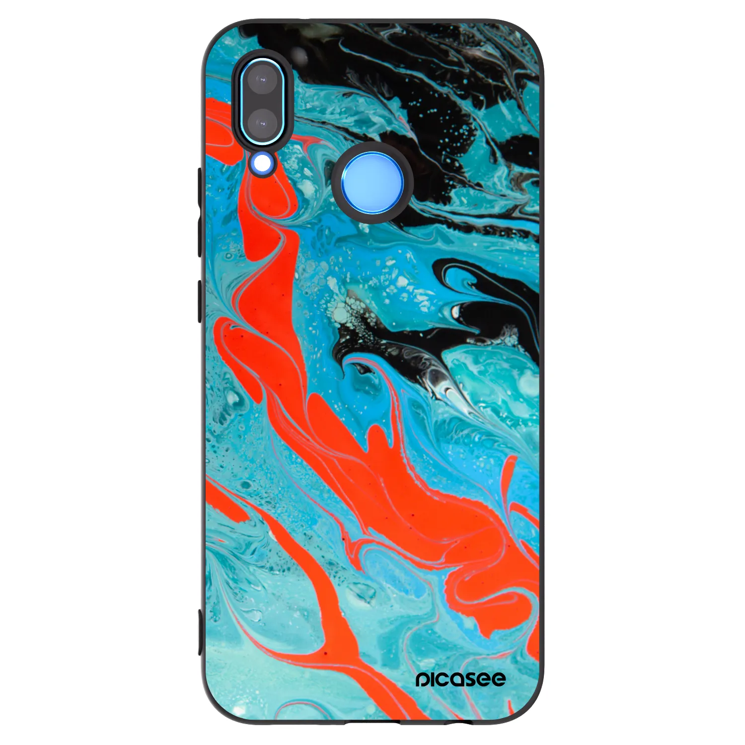 Picasee silikonový černý obal pro Huawei P20 Lite - Blue Magma