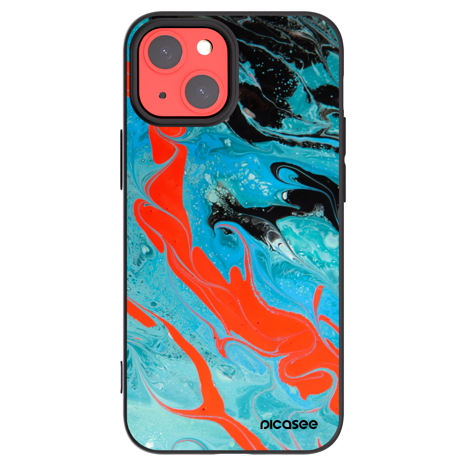 Picasee silikonový černý obal pro Apple iPhone 13 mini - Blue Magma
