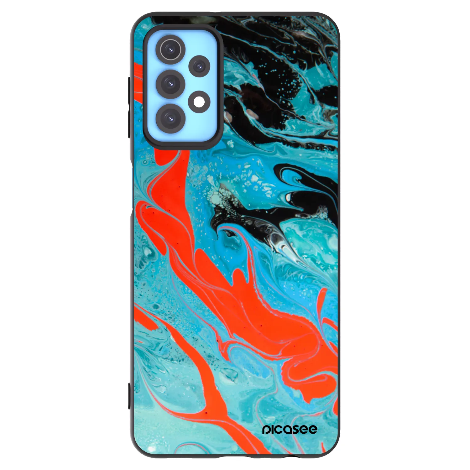 Picasee silikonový černý obal pro Samsung Galaxy A32 4G SM-A325F - Blue Magma