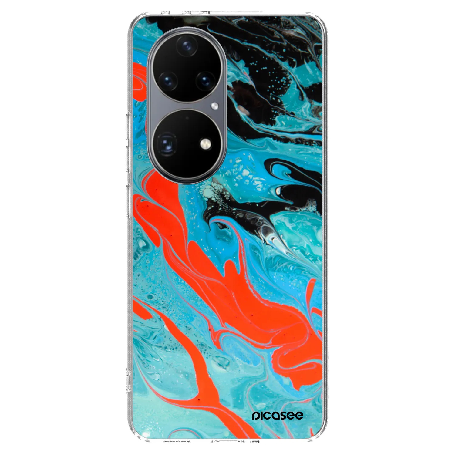 Picasee silikonový průhledný obal pro Huawei P50 - Blue Magma