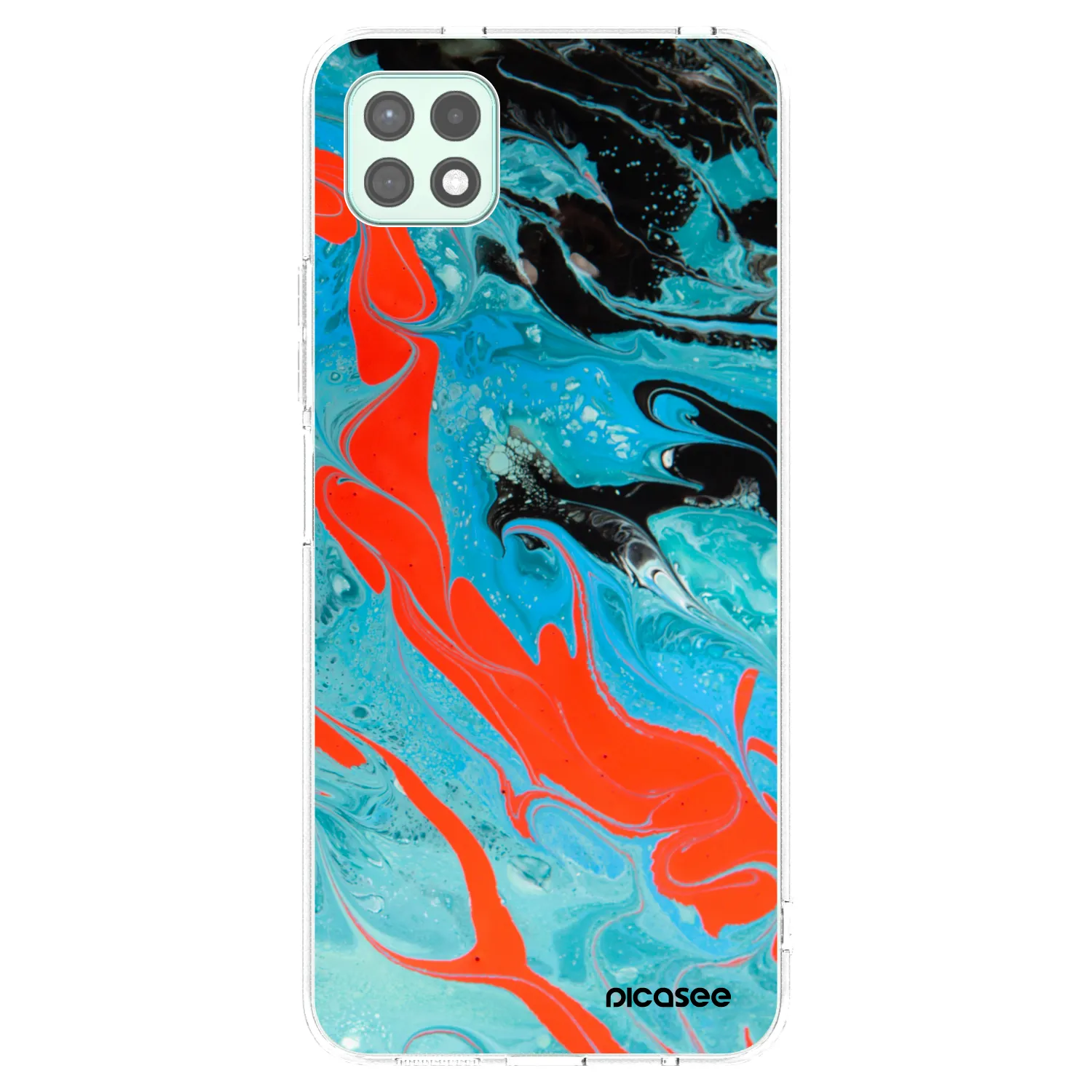 Picasee silikonový průhledný obal pro Samsung Galaxy A22 A226B 5G - Blue Magma