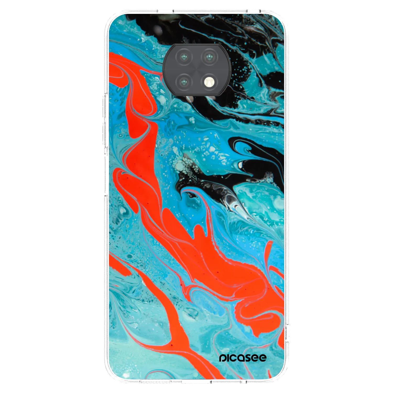 Picasee silikonový průhledný obal pro Xiaomi Redmi Note 9T - Blue Magma
